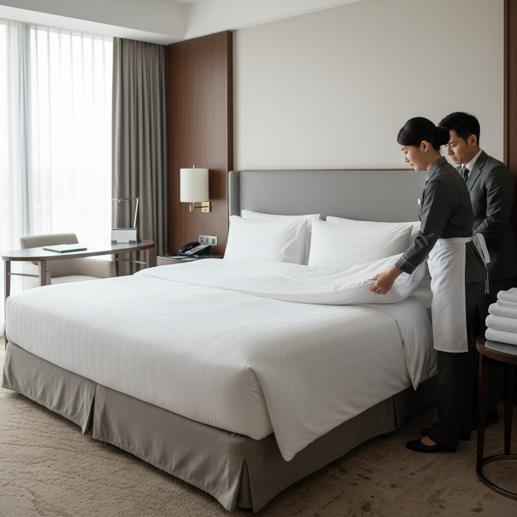 Cambiar sábanas de hotel
