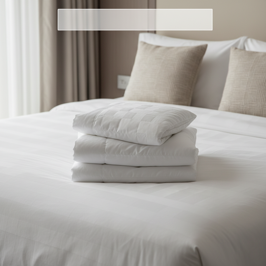 Waterproof hotel pillow protector on a hotel pillow with a perfectly fitted white pillowcase