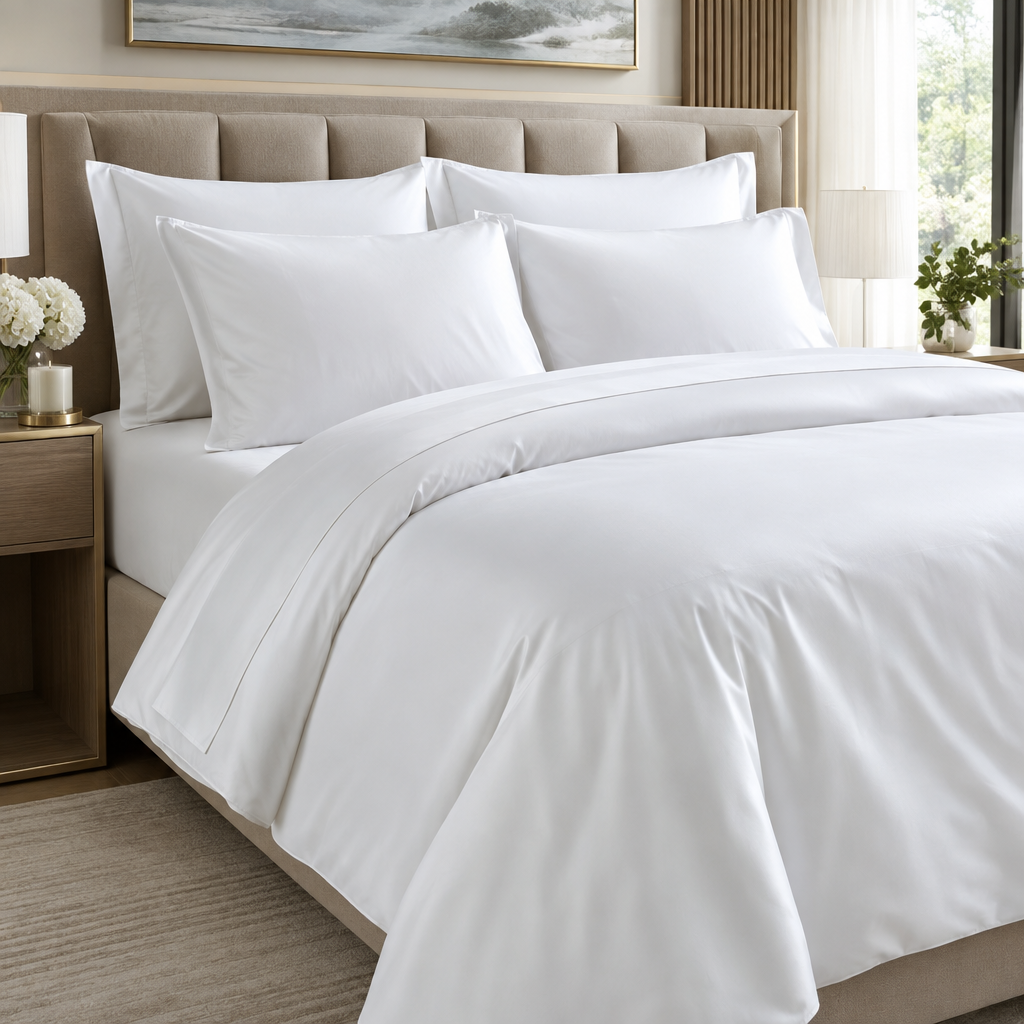 Vergleich von Mikrofaser-Bettwäsche und Perkal-Baumwollbettwäsche für Hotels: Oberflächentextur, Griffgefühl und visuelles Erscheinungsbild in Hotelwäsche
