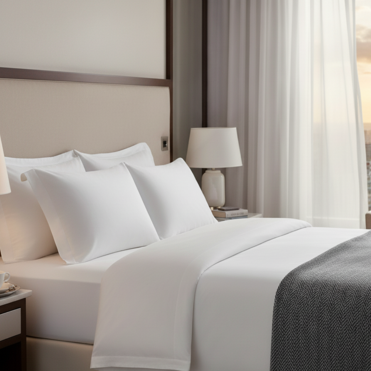 Sábanas hoteleras blancas