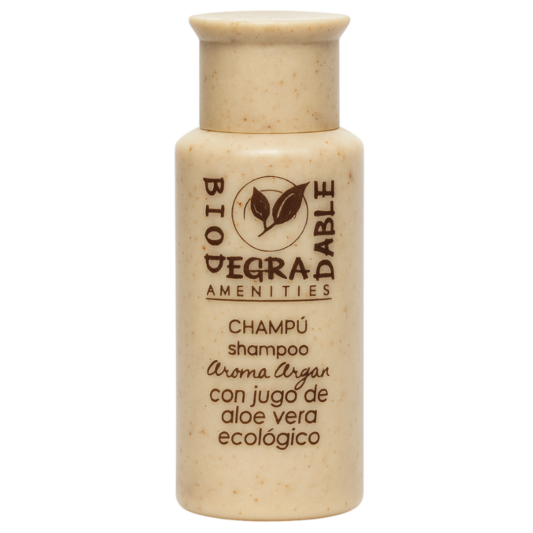 Botella de Shampoo para hoteles colección biodegradable