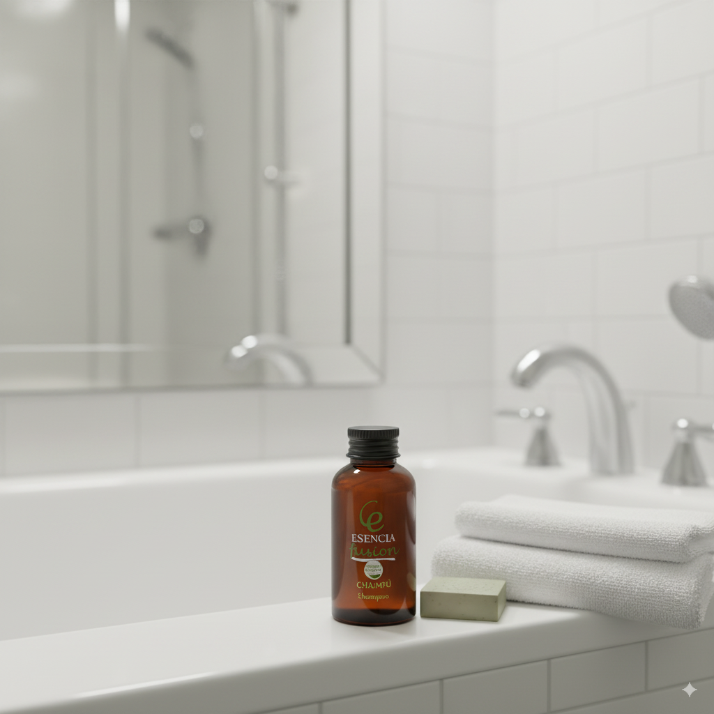 Champú Caramelo 40 ml ideal como amenity para hoteles y alojamientos.