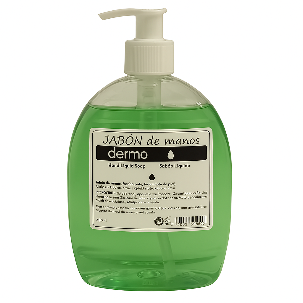 Dosificador de jabón de hotel 400 ml con bomba dispensadora, ideal para hoteles, hostales y alojamientos turísticos.