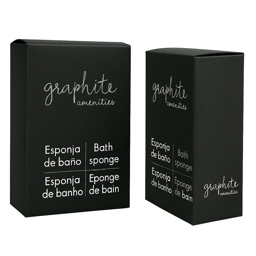Caja de esponjas de baño black tamaño hotel empaquetadas al por mayor