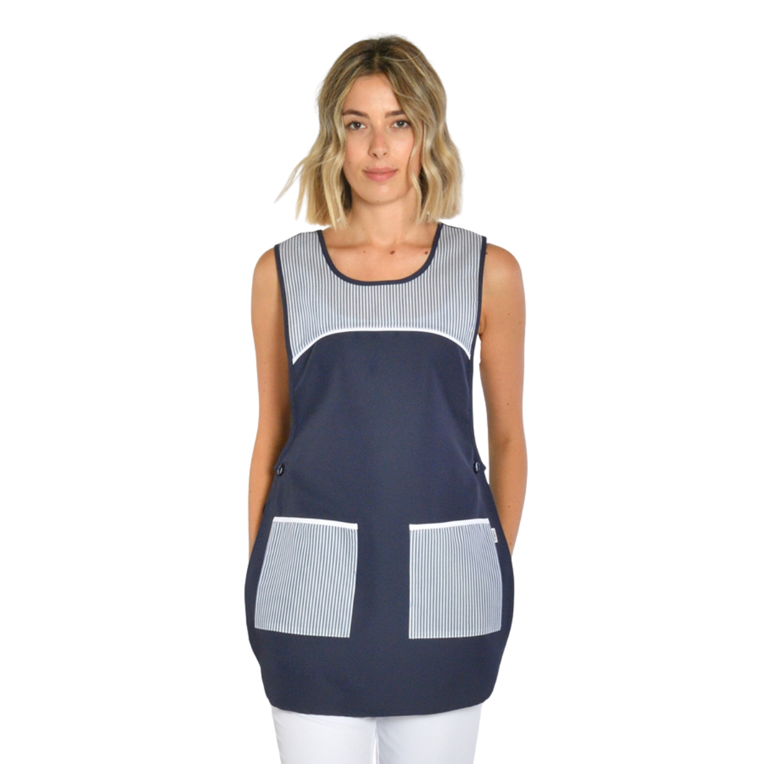 Stola in microfibra a strisce blu per le divise da pulizia degli alberghi