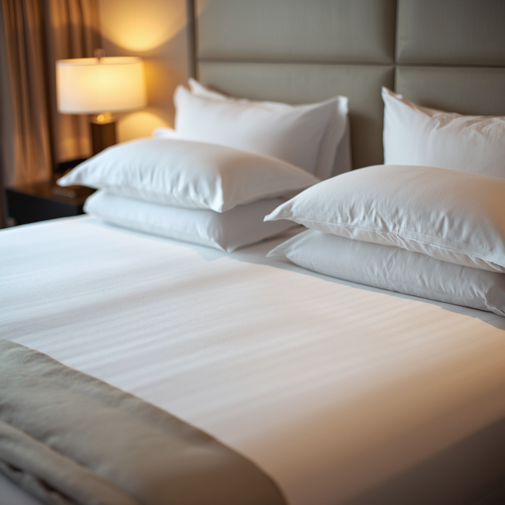 White "Comfort" hotel pillowcase, 144-thread-count, 100% cotton, 30/27 quality, breathable and soft, for hotels, vacation rentals, spas, and vacation accommodations