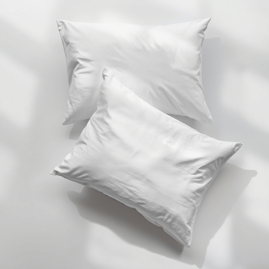 White "Comfort" hotel pillowcase, 200-thread-count 100% cotton, with a fine, soft, and breathable surface, designed for high-end hotels, vacation rentals, and spas