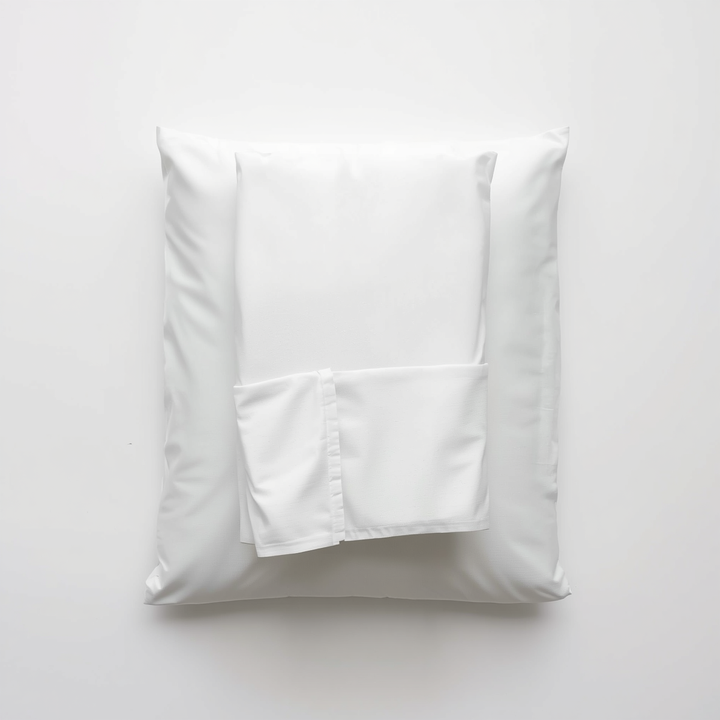 Comfort Hotel Pillowcase, 144-thread count, 50% cotton, 50% polyester, white, designed to withstand frequent washing, with double side openings, for hotels and tourist accommodations