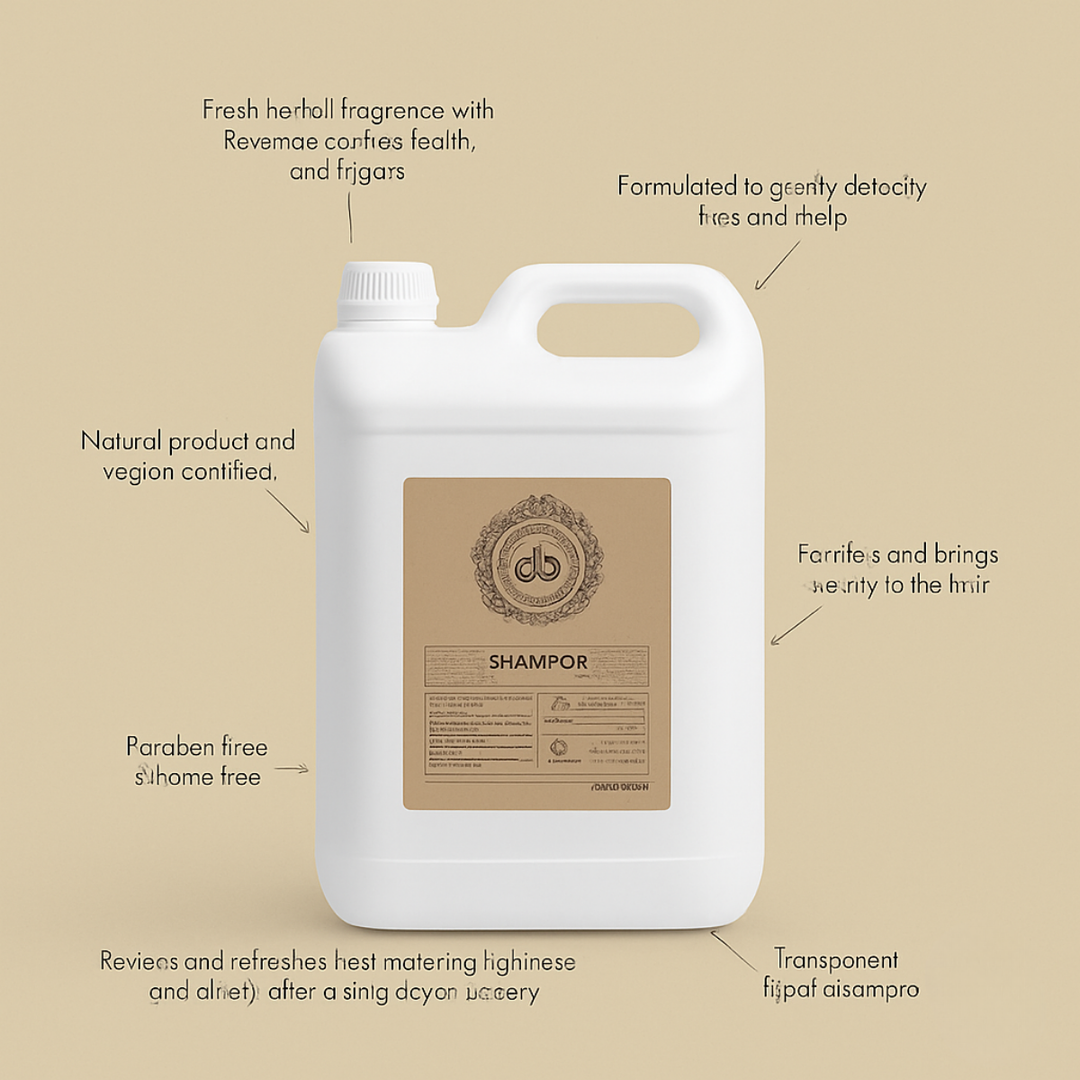 Ricarica di shampoo per capelli Bube in flacone da 5 litri, vegano e prodotto in Spagna, compatibile con i dosatori da parete per hotel e il settore HORECA