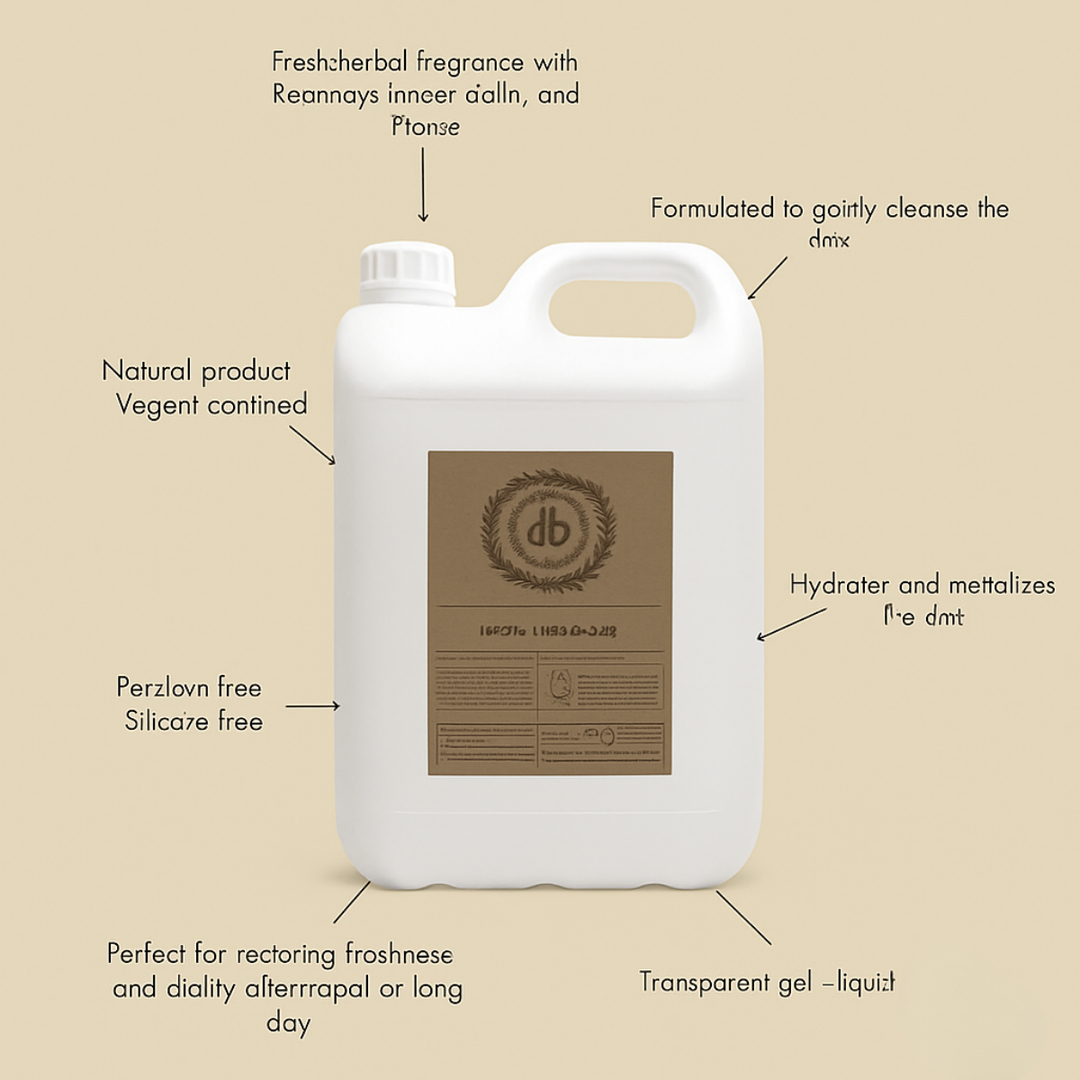 Ricarica di sapone per mani e corpo Bube in flacone da 5 litri, vegano e prodotto in Spagna, compatibile con i dosatori da parete per hotel e il settore HORECA