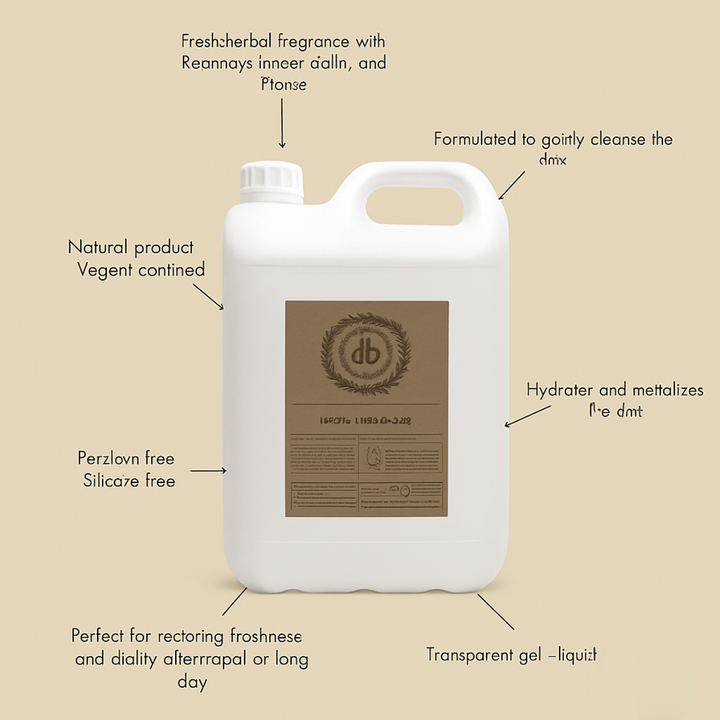 Ricarica di sapone per mani e corpo Bube in flacone da 5 litri, vegano e prodotto in Spagna, compatibile con i dosatori da parete per hotel e il settore HORECA