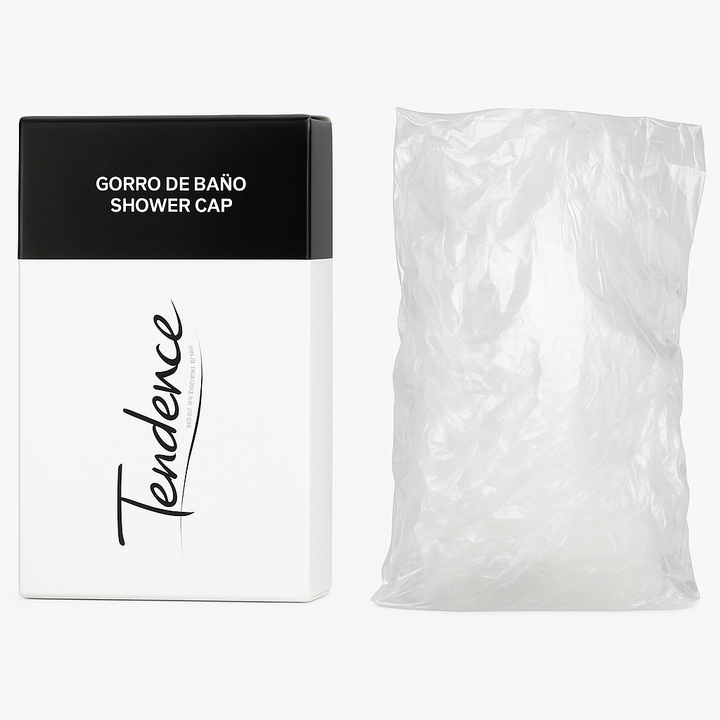 Gorro de baño hotel en caja de cartón para uso hotelero.