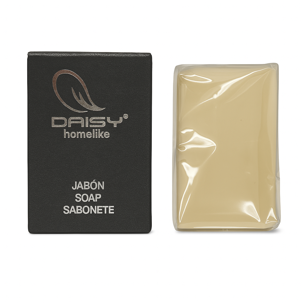 Jabón pequeño para hotel en packaging de cartón