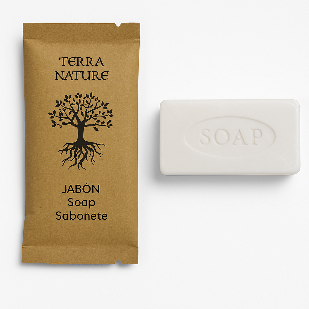 Terra Seife 10 g in recyceltem Kraftpapier für Hotels