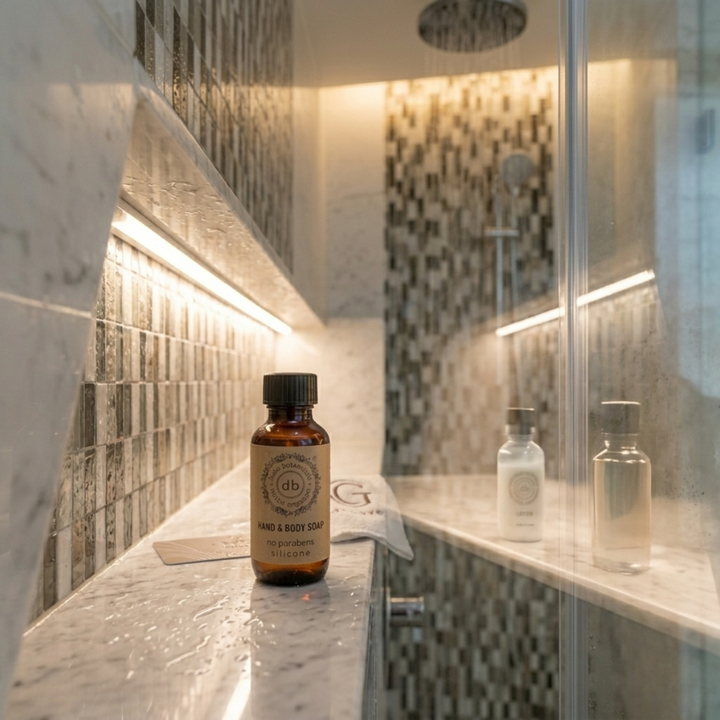 Sapone monodose per mani e corpo da 35 ml del marchio Bube, confezione in RPET riciclato con tappo a vite, prodotto in Spagna