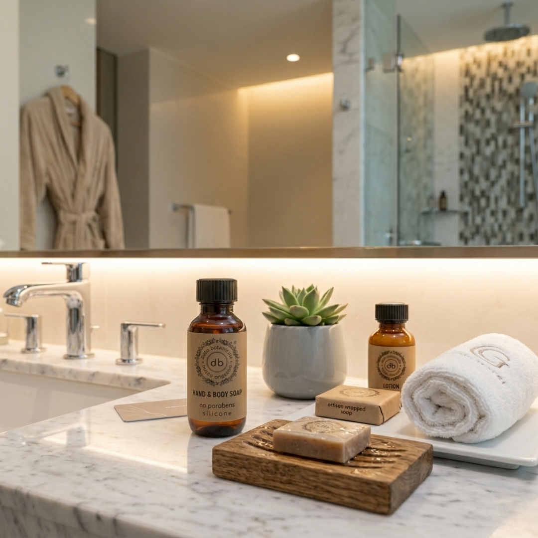 Prodotto da bagno Bube (sapone per il corpo) da 35 ml in confezione sostenibile in RPET per hotel, con tappo a vite e formula vegana certificata