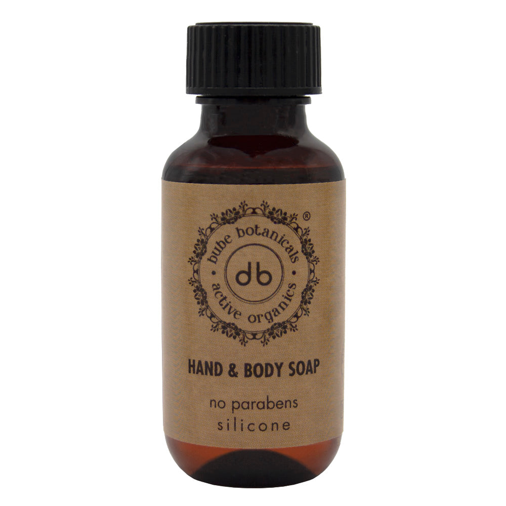 Flacone di shampoo per capelli Bube da 35 ml con tappo a vite, prodotto in Spagna con materiale RPET riciclato e certificato vegano