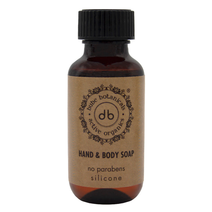 Flacone di shampoo per capelli Bube da 35 ml con tappo a vite, prodotto in Spagna con materiale RPET riciclato e certificato vegano