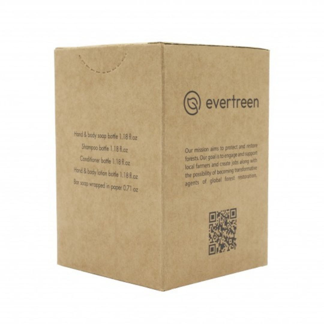 Kit cosmetico facente parte della collezione di prodotti di cortesia per il settore alberghiero. Ideale per hotel, ostelli e appartamenti turistici.