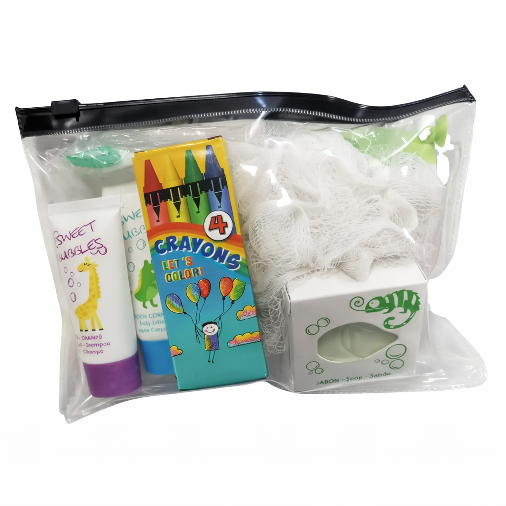 Kit infantil con esponja para hoteles y alojamientos turisticos