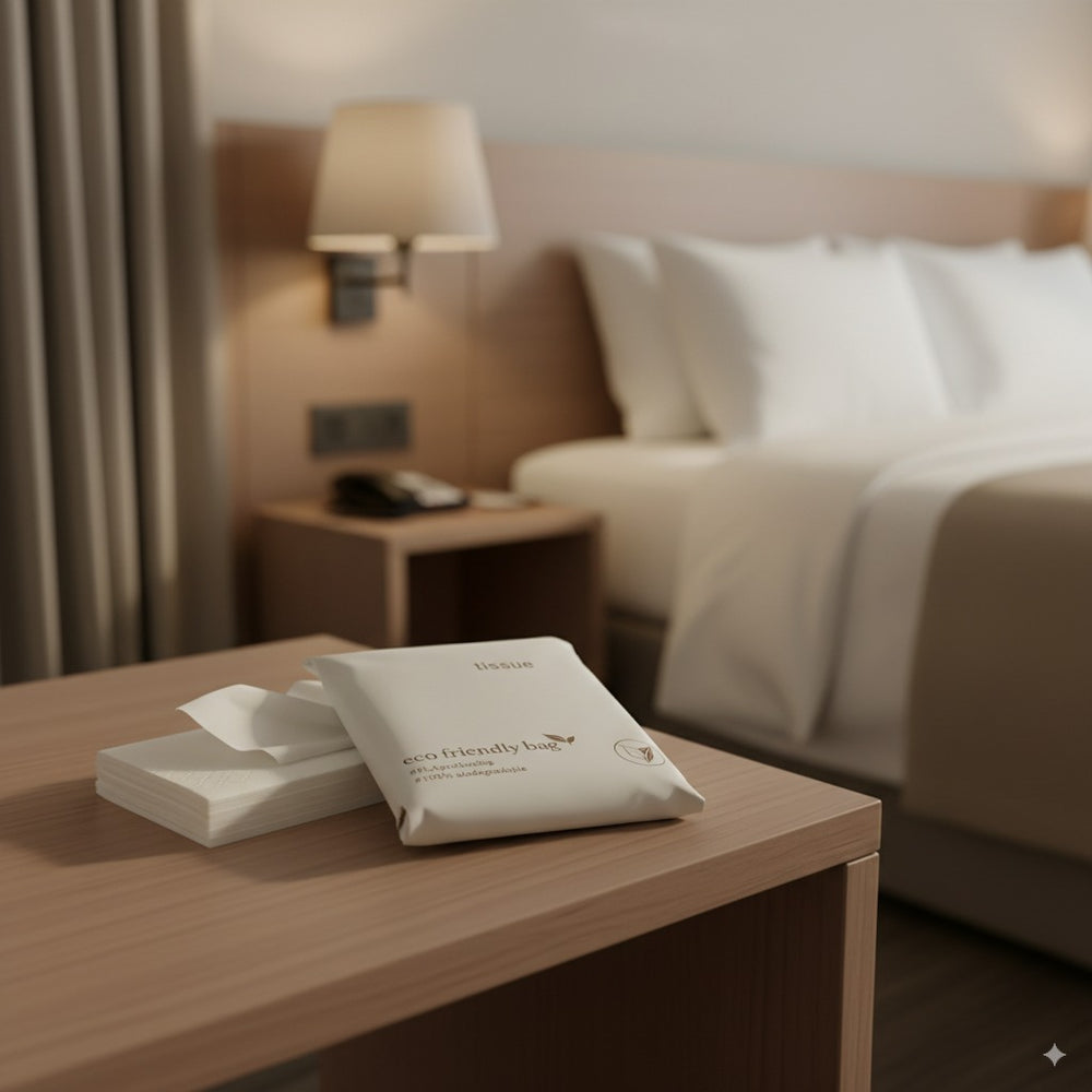 Pañuelos descartables al por mayor, sostenibles y ecológicos para hoteles