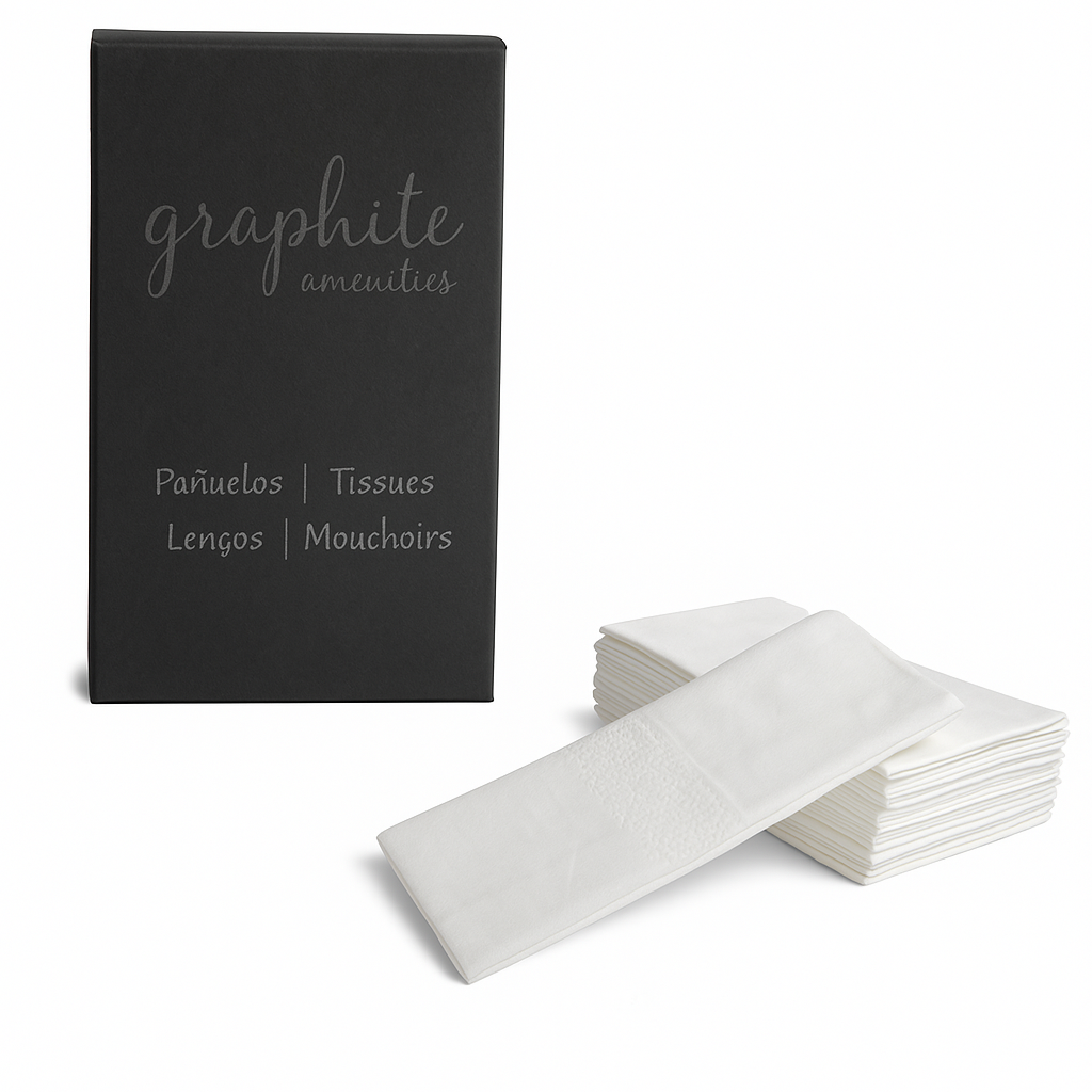 Großhandelstaschentücher in eleganter schwarzer Pappschachtel.