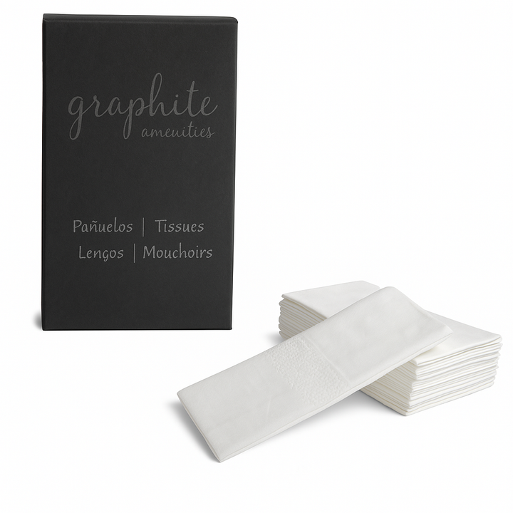 Großhandelstaschentücher in eleganter schwarzer Pappschachtel.