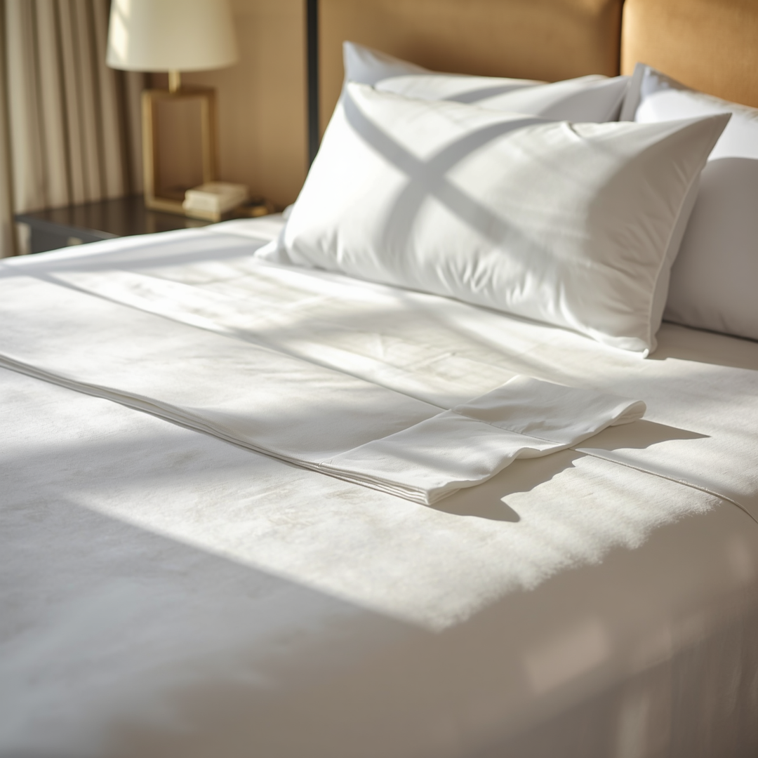 144-thread-count 100% cotton fitted sheets for hotels, hostels, and vacation rentals (wholesale)