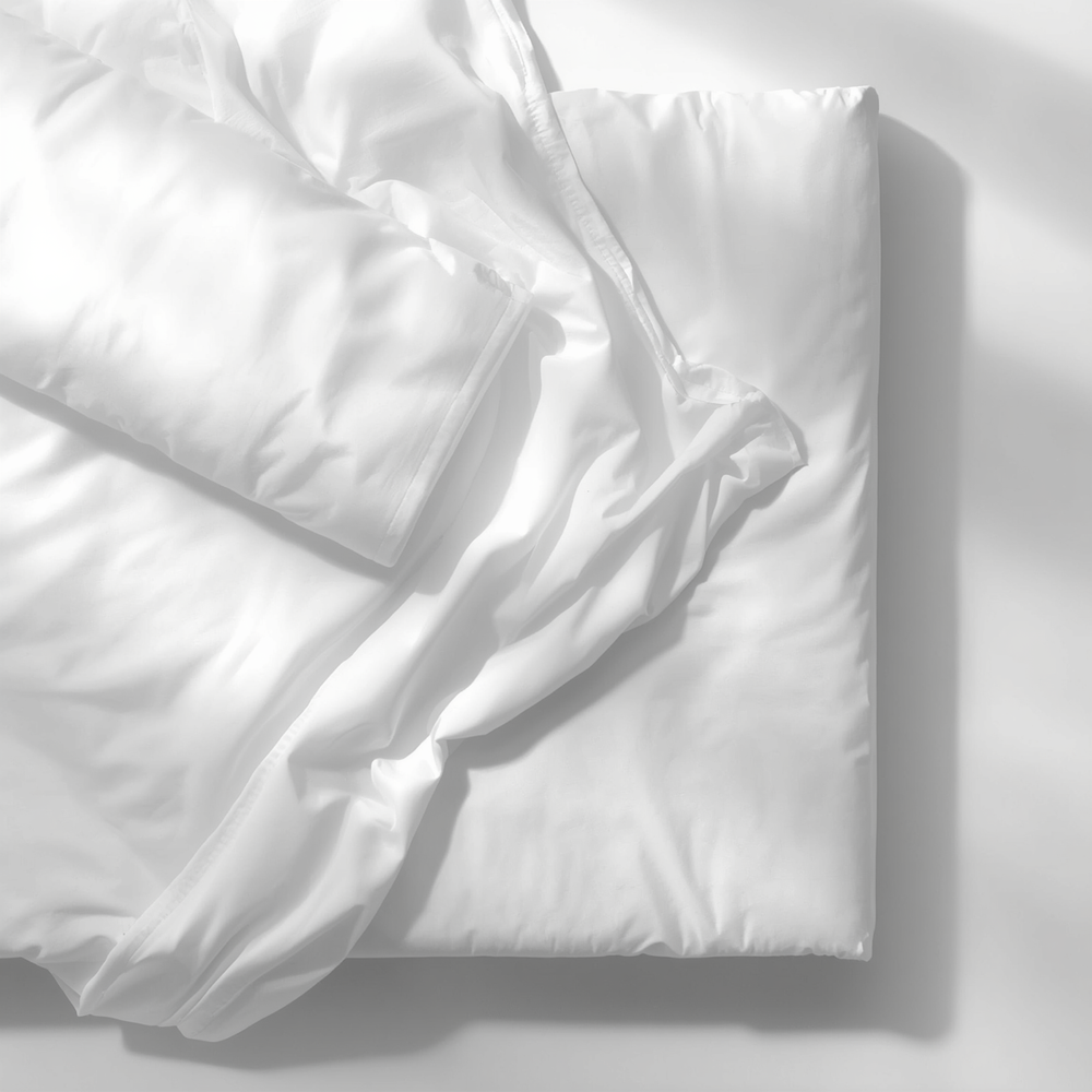 White 144-thread-count 100% cotton fitted sheet with elasticated edges, suitable for mattresses up to 30 cm thick, available in 7 bed sizes from 90 to 200 cm, for hotels, hostels, and bed-and-breakfasts