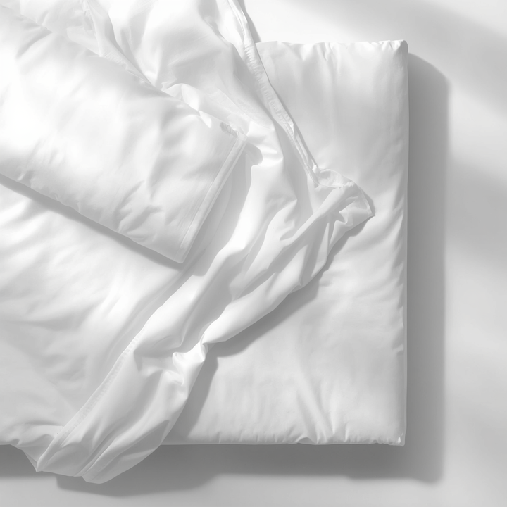 White 144-thread-count 100% cotton fitted sheet with elasticated edges, suitable for mattresses up to 30 cm thick, available in 7 bed sizes from 90 to 200 cm, for hotels, hostels, and bed-and-breakfasts