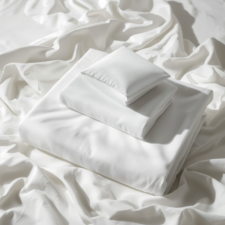 White 200-thread-count 100% cotton hotel top sheet, machine washable up to 40°C, for hotels, hostels, bed-and-breakfasts, and vacation rentals