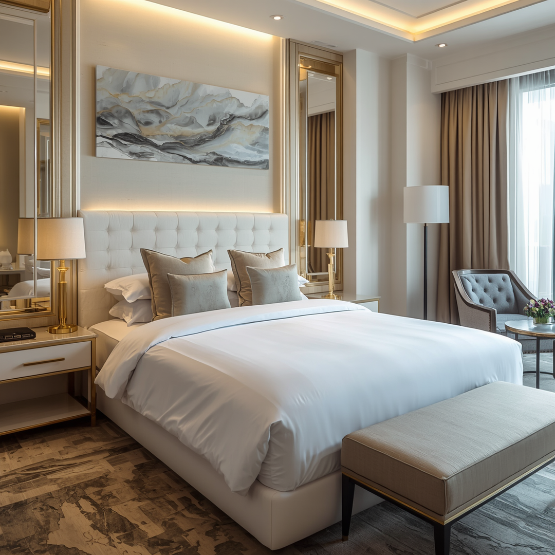 Sábana encimera hotelera blanca 144 hilos algodón poliéster, resistente al lavado frecuente con planchado fácil para hoteles, apartamentos turísticos y alojamientos vacacionales