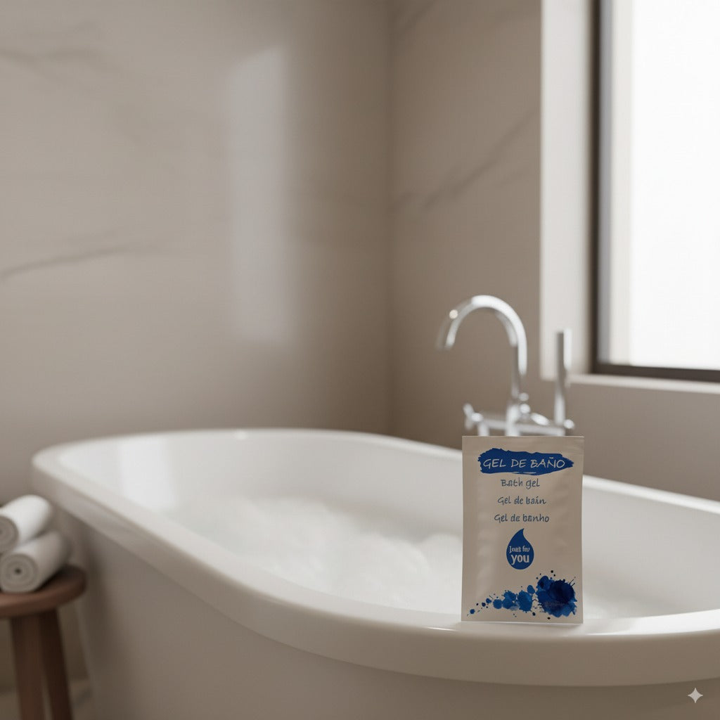 Sobre de gel de baño para hoteles