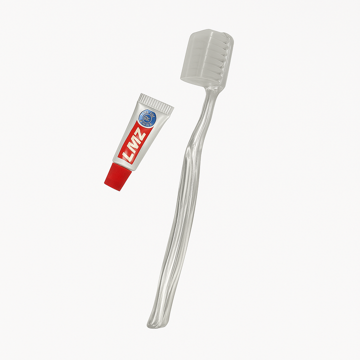 Kit dental para hotel en sobre de papel piedra elegante