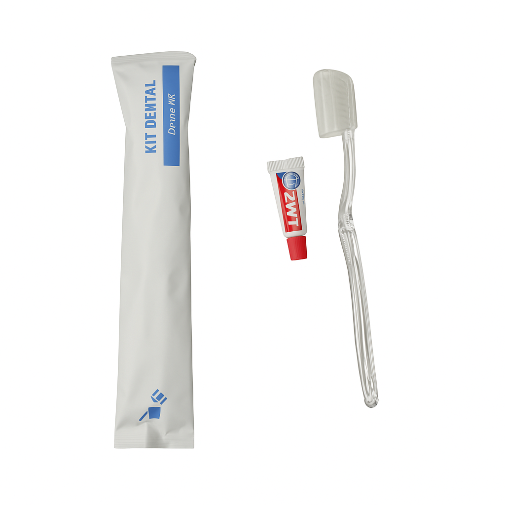 Set Dental Jazmín kit dental para hoteles con cepillo descartable y pasta dental