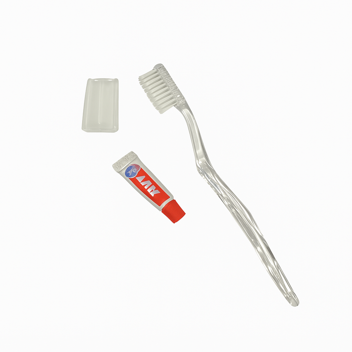 Kit dental para hotel en caja de cartón blanca