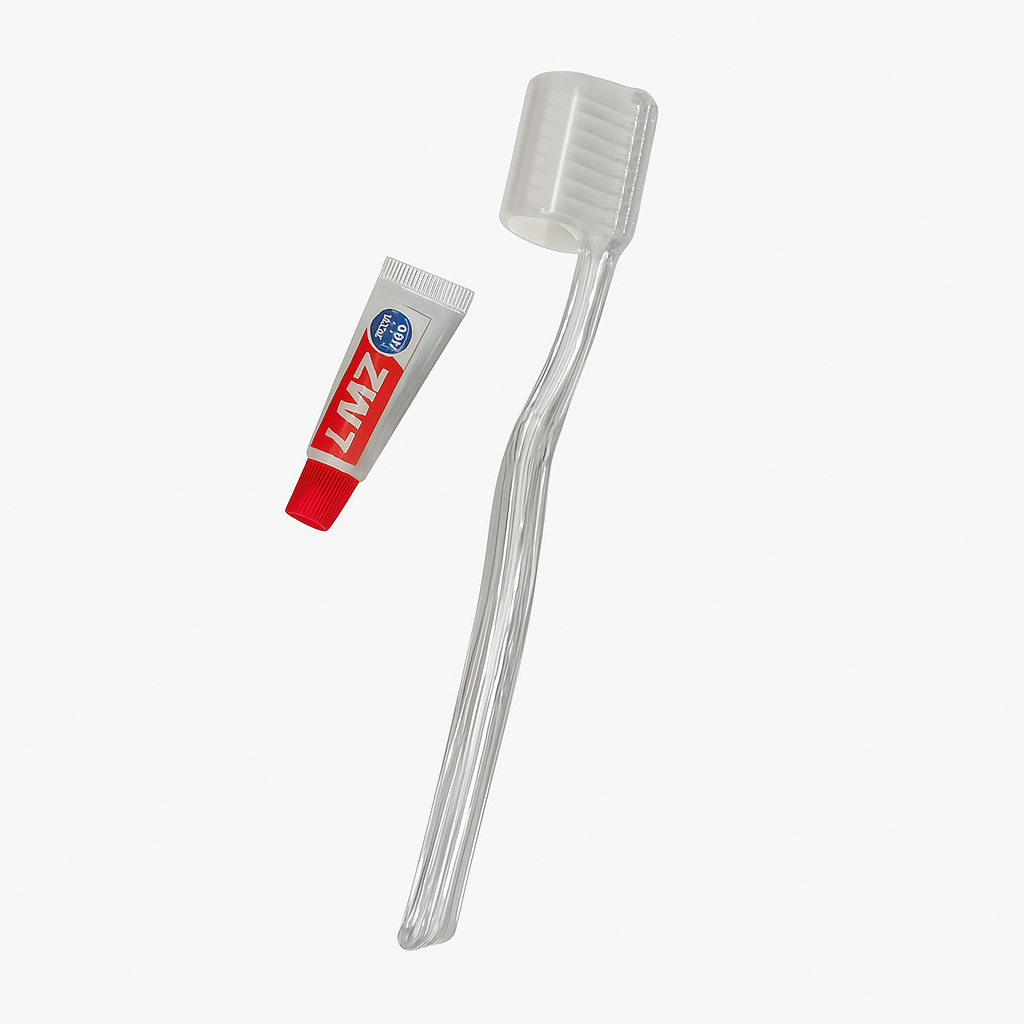 Kit dental para hotel envasado en cartón natural