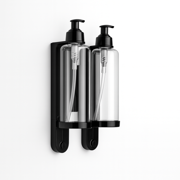 Support mural double pour distributeur de salle de bain