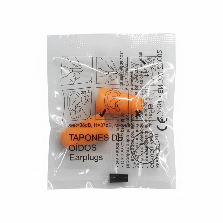Tapones para oídos desechables al por mayor color naranja, ideales para hoteles.