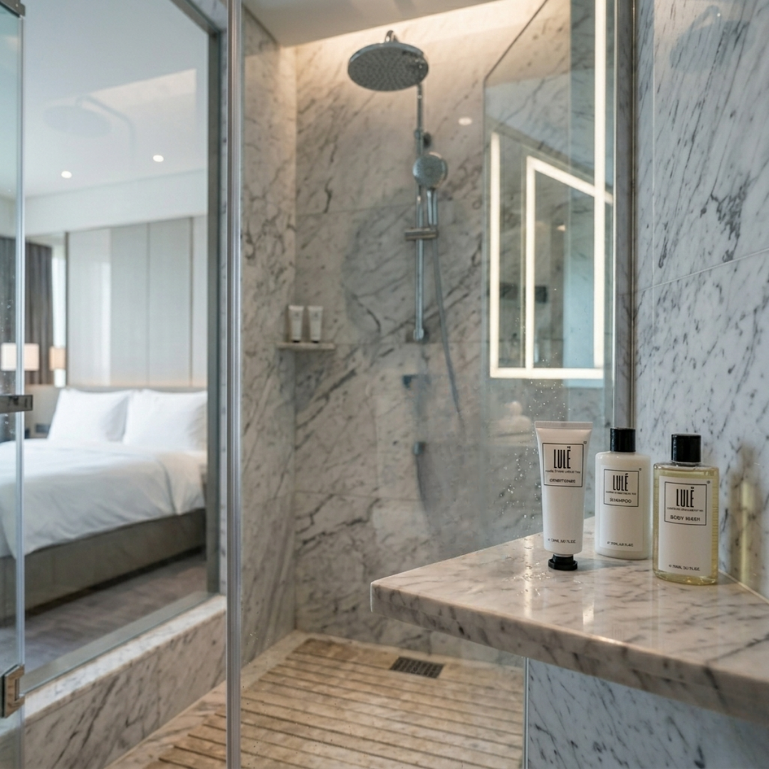 Lule-Aluminiumtube für Haarpflegeprodukte, 30 ml, mit Schraubverschluss und Sicherheitssiegel, recycelbare Premium-Einzeldosisverpackung für Hotel-Toilettenartikel