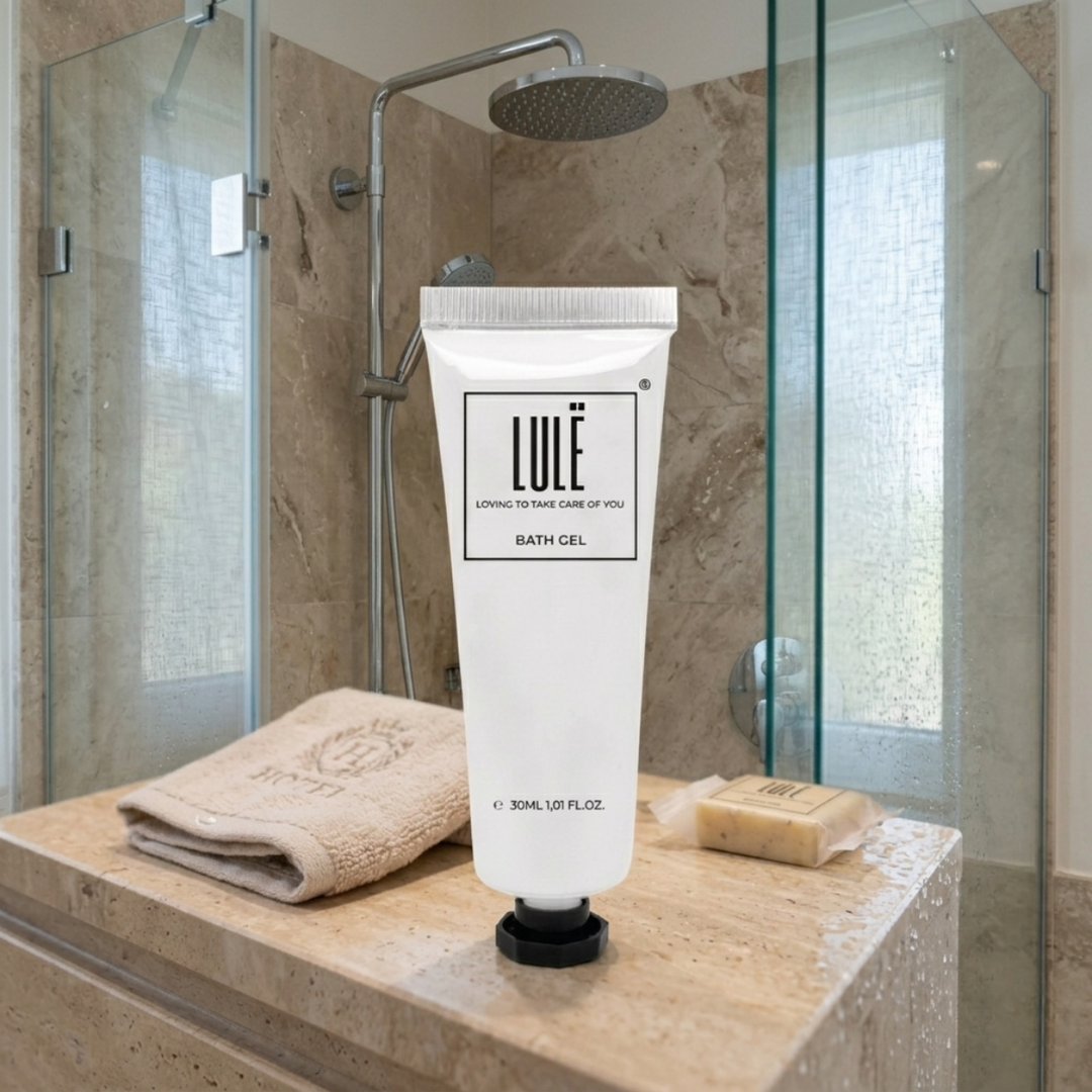 Lule Aluminiumtube für Hand- und Körperlotion, 30 ml, mit Schraubverschluss und Sicherheitssiegel, recycelbare Premium-Einzeldosisverpackung für Hotel-Toilettenartikel