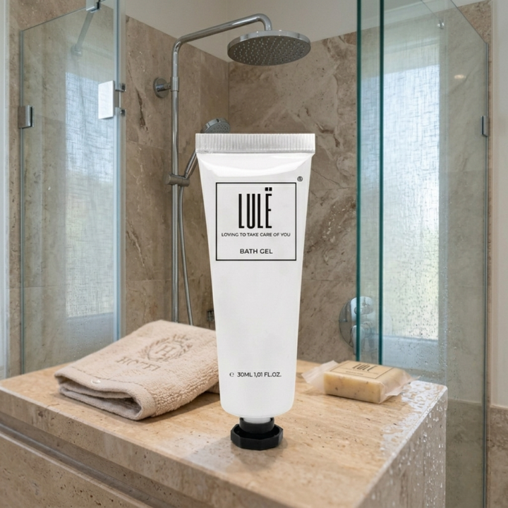 Lule Aluminiumtube für Hand- und Körperlotion, 30 ml, mit Schraubverschluss und Sicherheitssiegel, recycelbare Premium-Einzeldosisverpackung für Hotel-Toilettenartikel