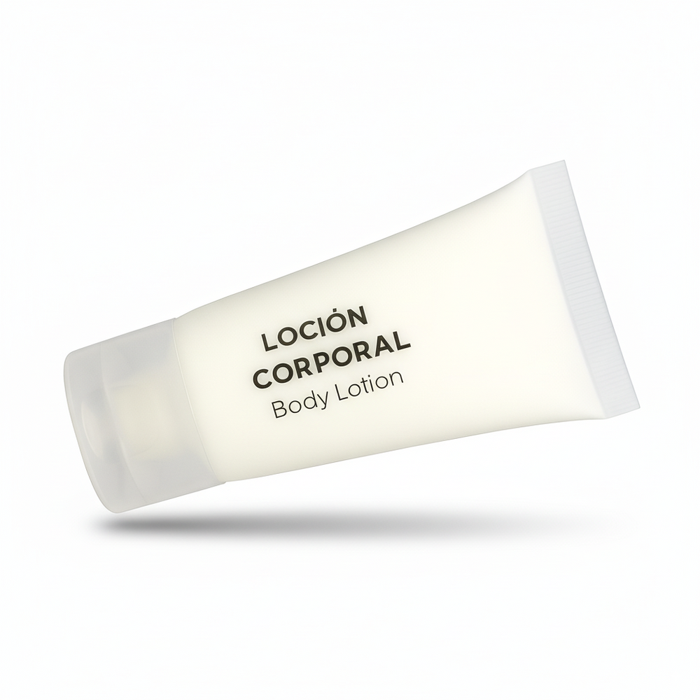 Envase práctico de loción corporal para hotel, 20 ml.