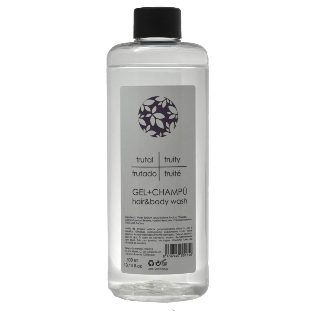 Botella para dispensador de gel y champú en hoteles, compatible con bomba y soporte.