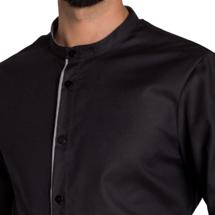 Uniforme profesional masculino de hostelería con cuello mao