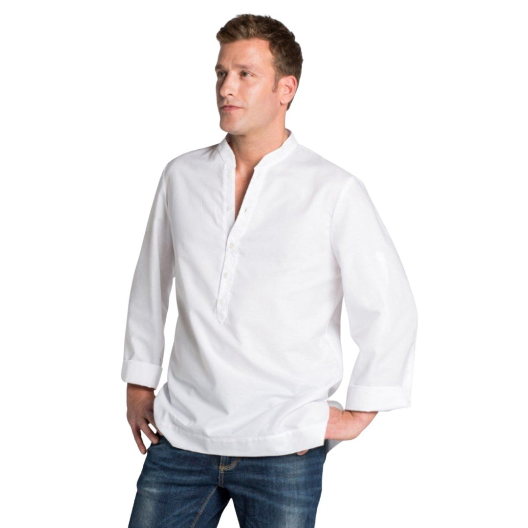 Uniforme masculino para hostelería con mangas largas recogibles