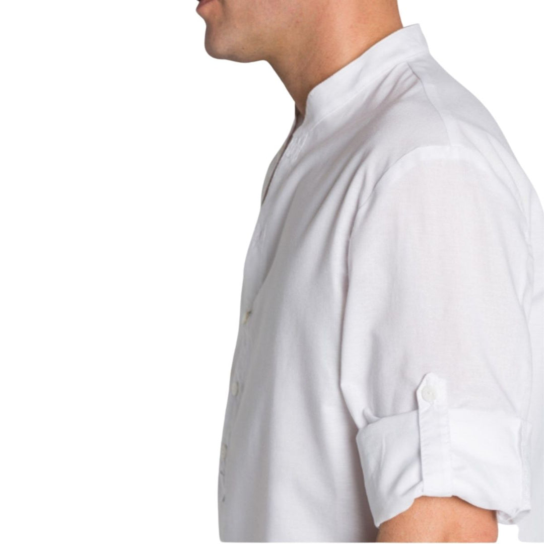 Camisa blanca estilo “Playa” ideal como chaqueta para camarero