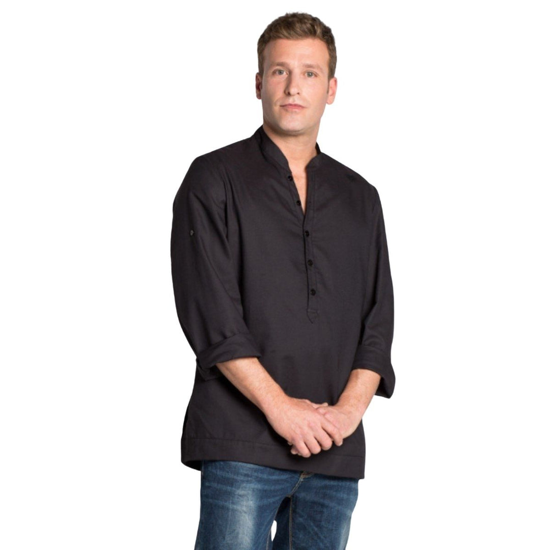 Camisa profesional para camarero con botones hasta medio cuerpo