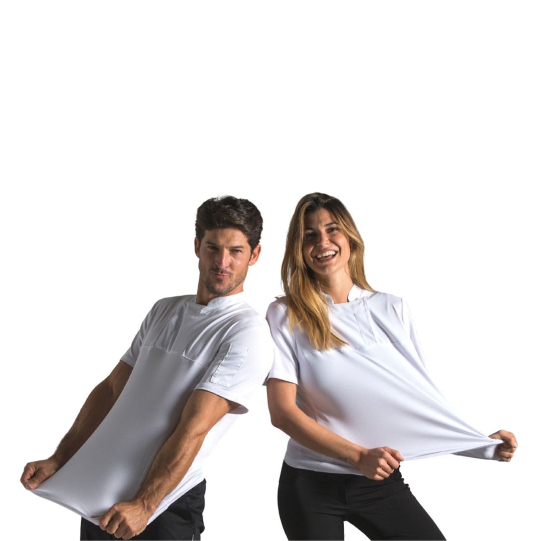 Chaqueta de hostelería moderna blanca para cocinero profesional