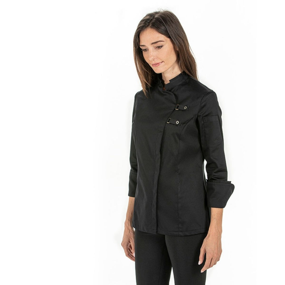 Original black kitchen jacket with breathable grille